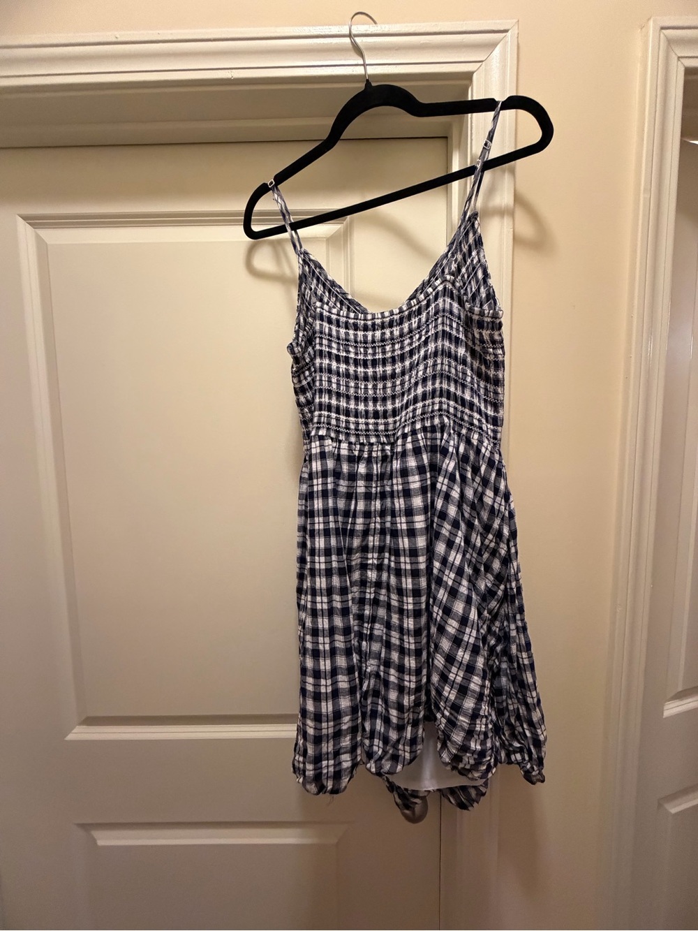 American Eagle Outfitters Navy and White Plaid Mini Dress - Picture 6 of 6